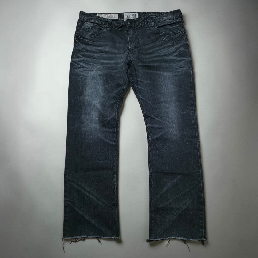 Affliction Gage Jeans Mens 40 x 30‎ Black Wash Straight Leg Stretch Denim